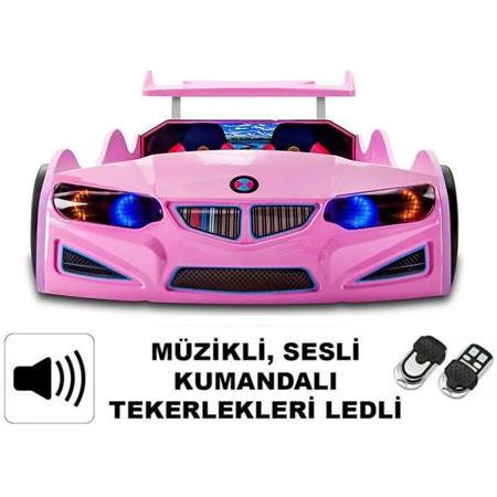 BMW - GT1 - ARABALI YATAK - FULL IŞIKLI - PEMBE