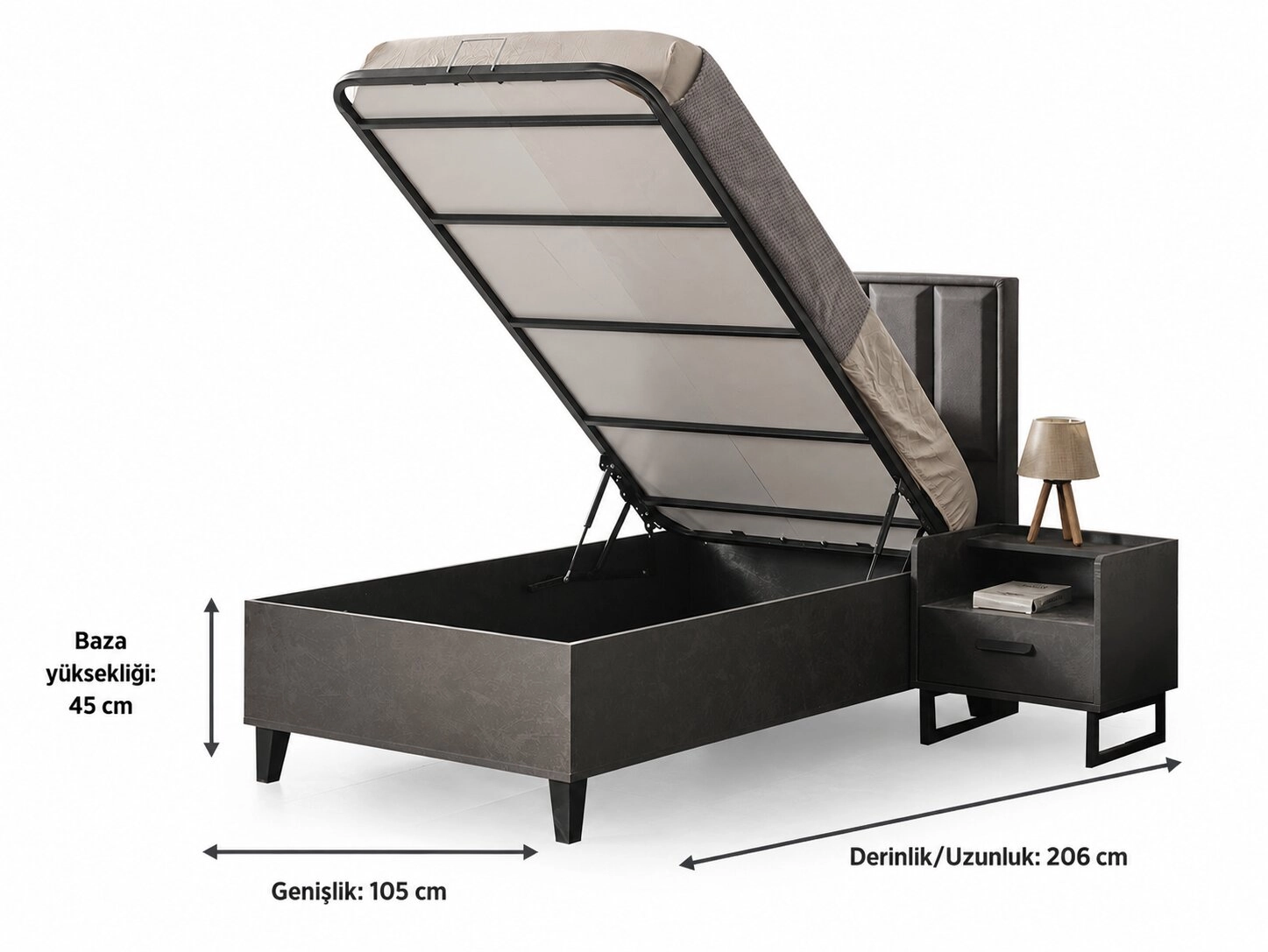 Dark Bazalı Karyola |  Bazalı | 100-200 cm