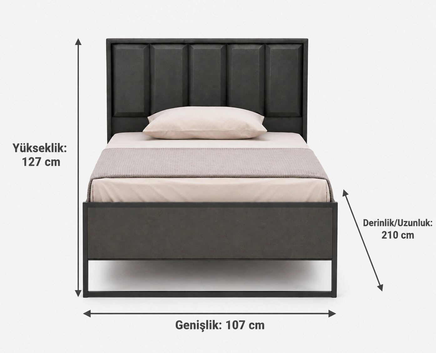 Dark Karyola | Modern Genç Odası Karyolası | 100-200 cm