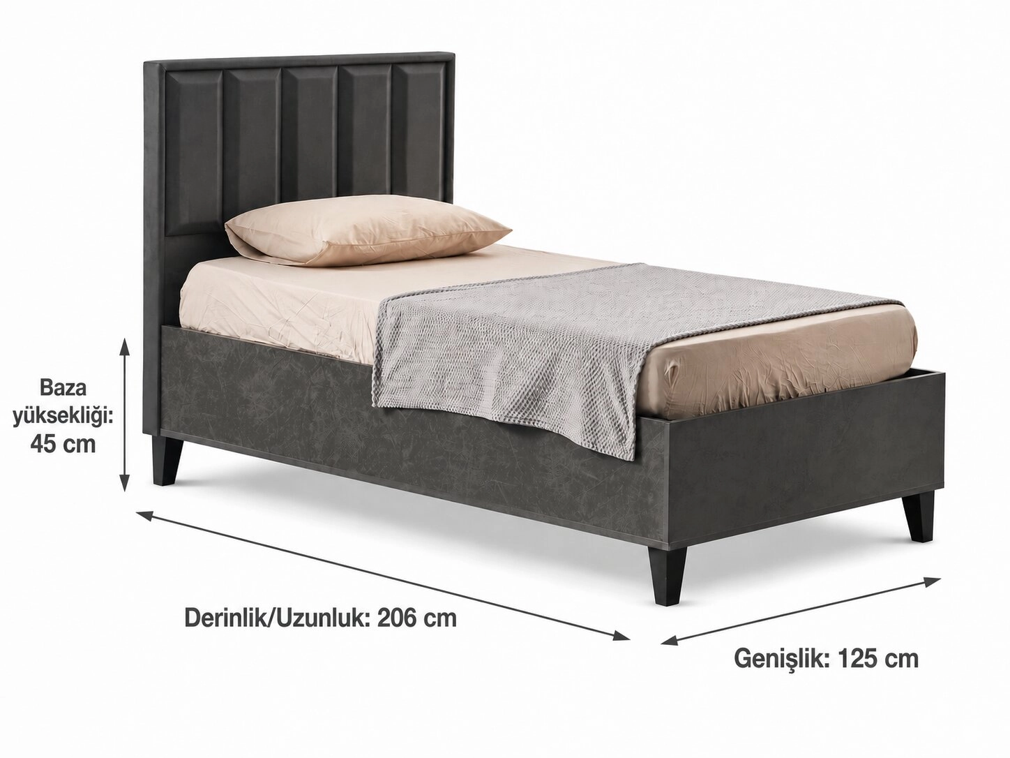 Dark Bazalı Karyola |  Bazalı | 100-200 cm