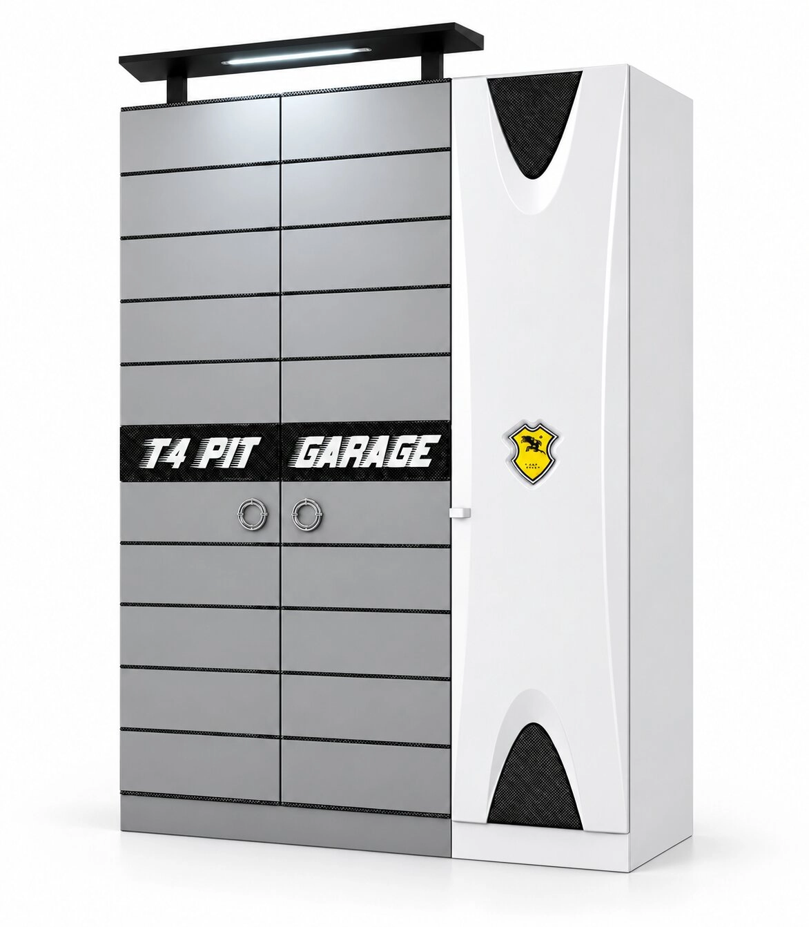 Ferrari 3 Kapılı Sport Ayrılabilir Dolap - Arabalı Yatak Dolabı - Beyaz