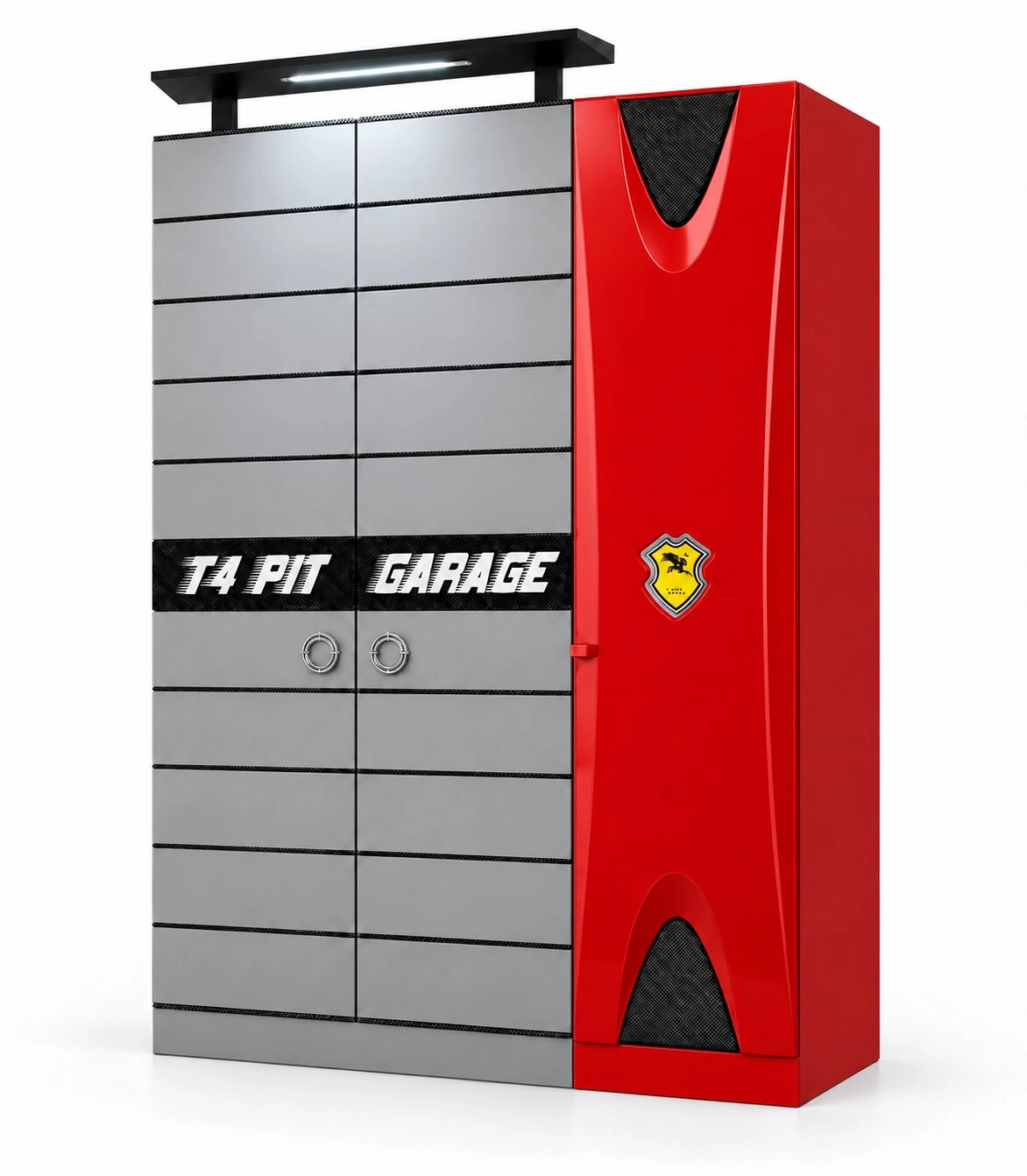 Ferrari 3 Kapılı Arabalı Çocuk Dolabı Kırmızı