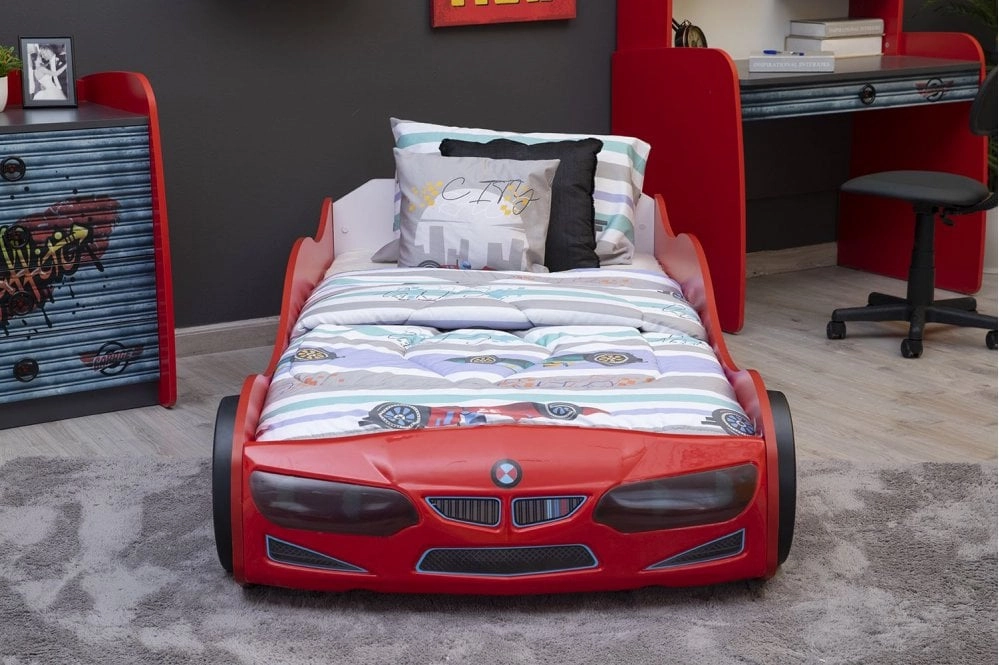 Eco Full Arabalı Yatak Araba Karyola | Kırmızı