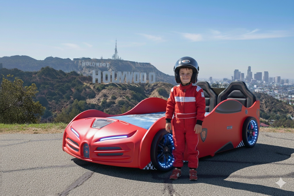 RS2 - BUGATTI Arabalı Yatak  | Koltuklu | Kırmızı