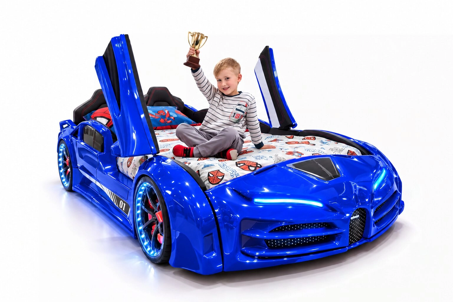 BUGATTI - ARABALI YATAK - KAPILI - MAVİ