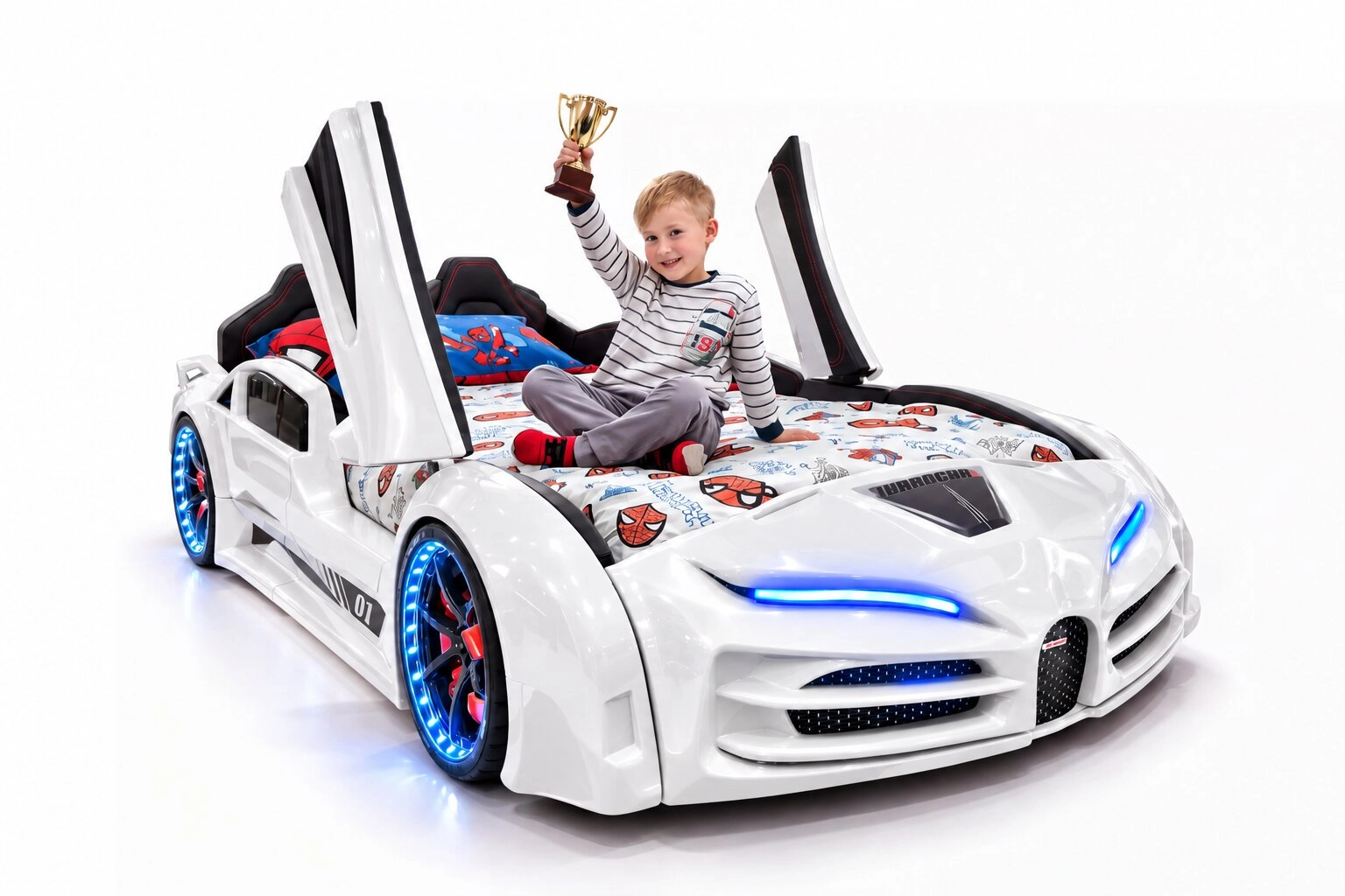 BUGATTI - KAPILARI AÇILIR - BEYAZ ARABALI YATAK