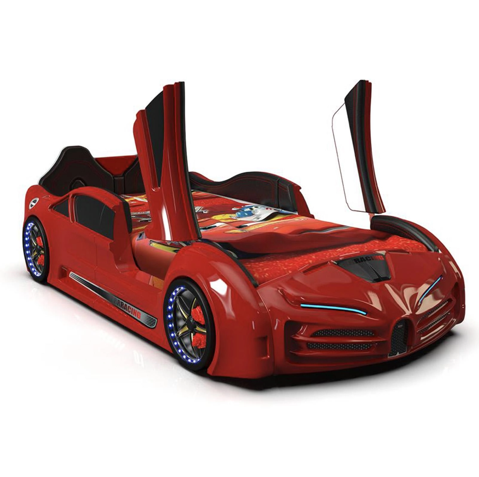 BUGATTI - KIRMIZI KAPILARI AÇILIR - KIRMIZI ARABALI YATAK