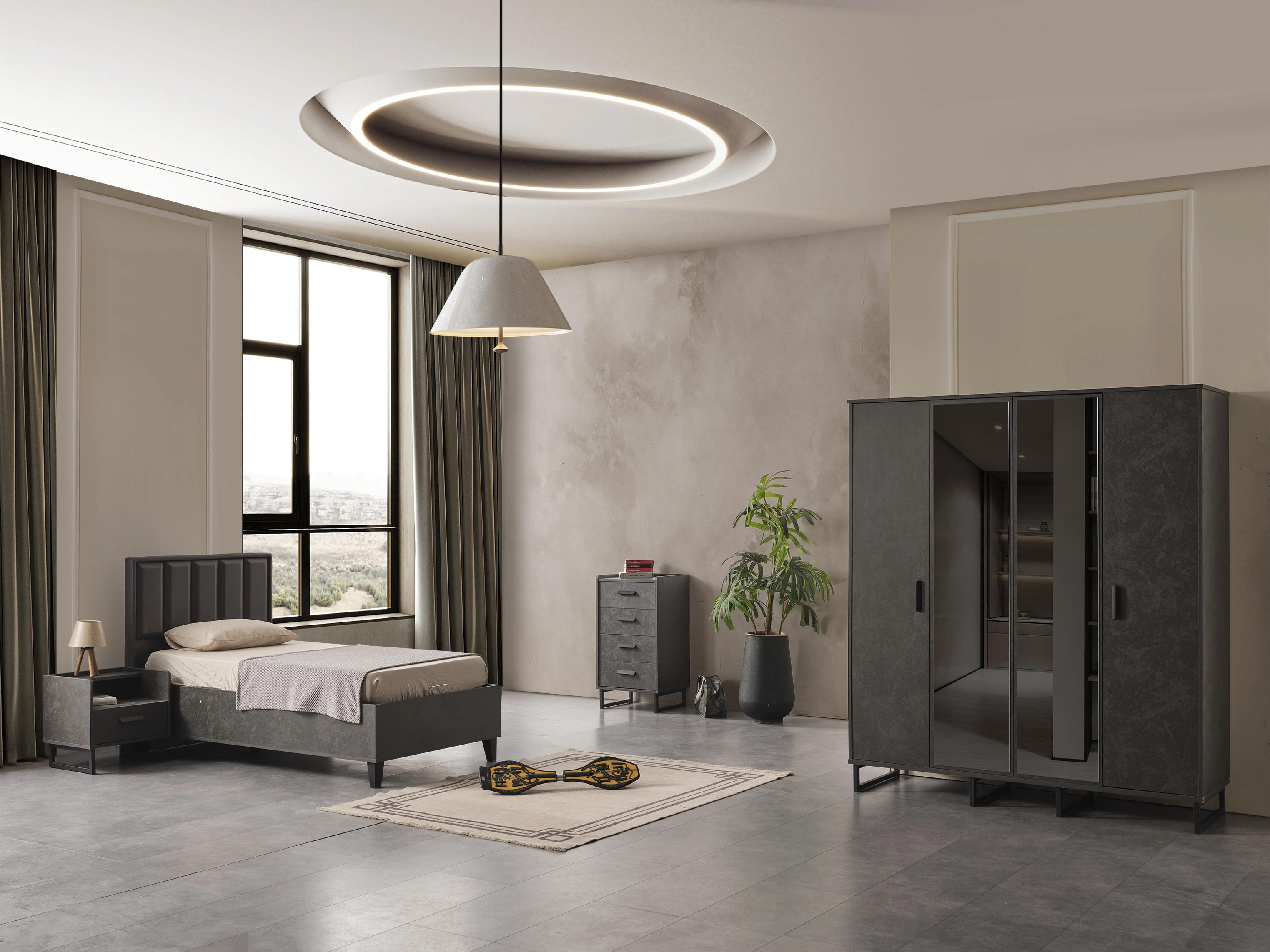 Dark 4 Kapılı Dolap – Geniş depolama alanı