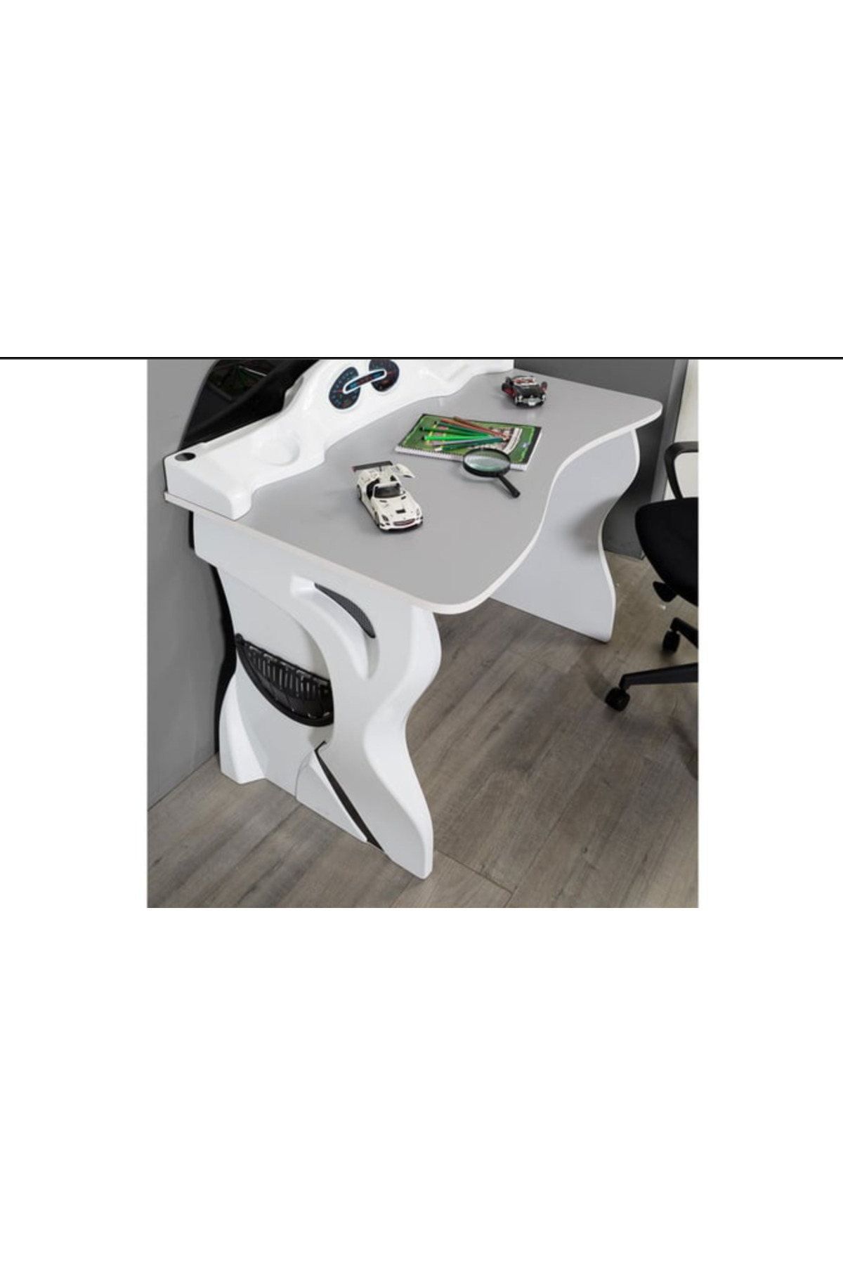 Arabalı Yatak Çalışma Masası | Ferrari | Beyaz