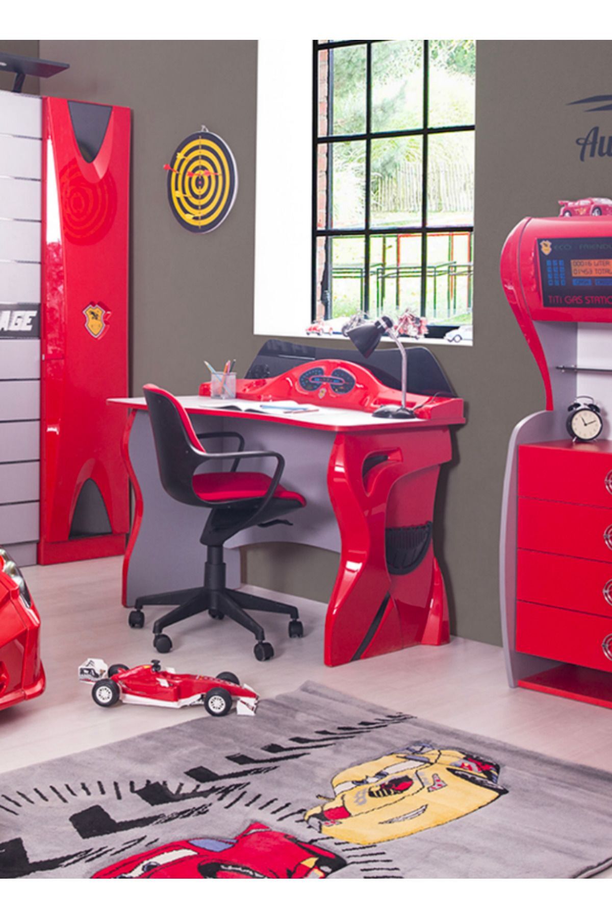 Arabalı Yatak Çalışma Masası | Ferrari | Kırmızı