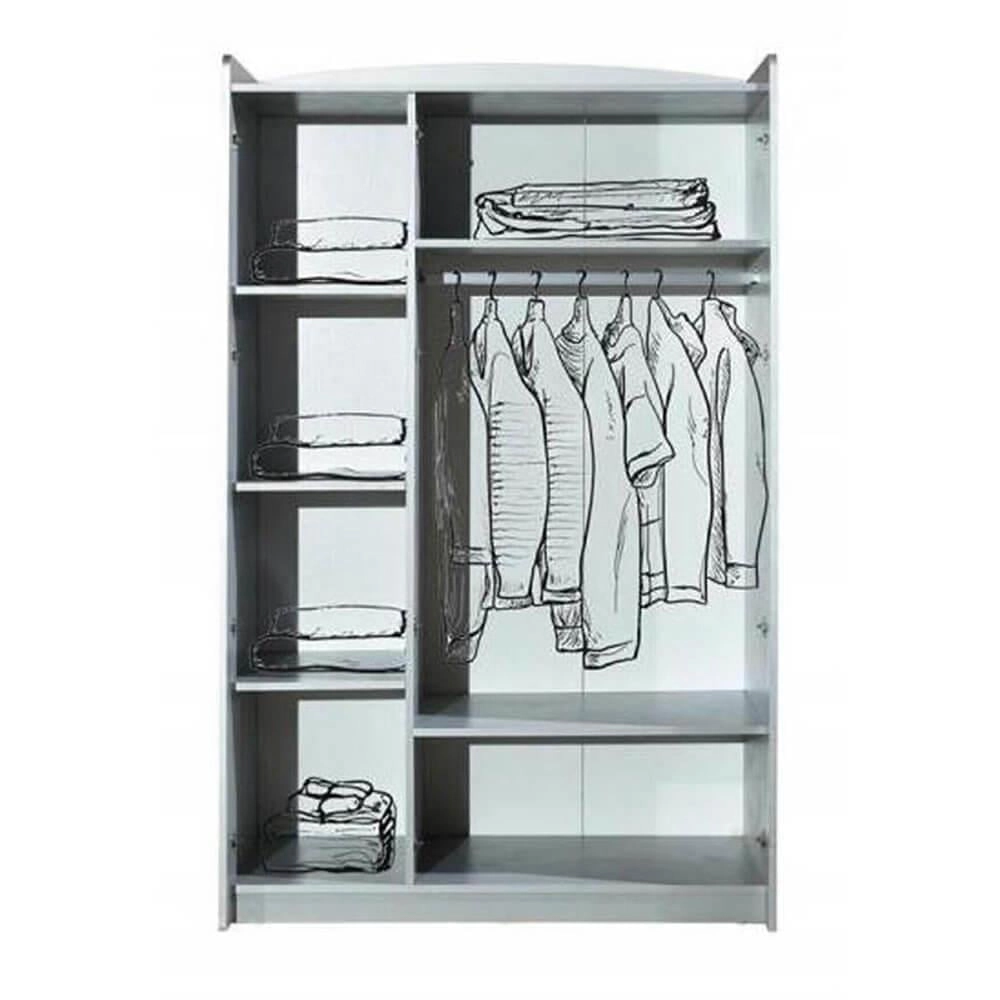 Grandprix 3 Kapılı Arabalı Çocuk Dolabı Beyaz | Çocuk Dolabı