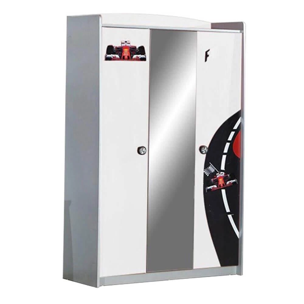 Grandprix 3 Kapılı Arabalı Çocuk Dolabı Beyaz | Çocuk Dolabı