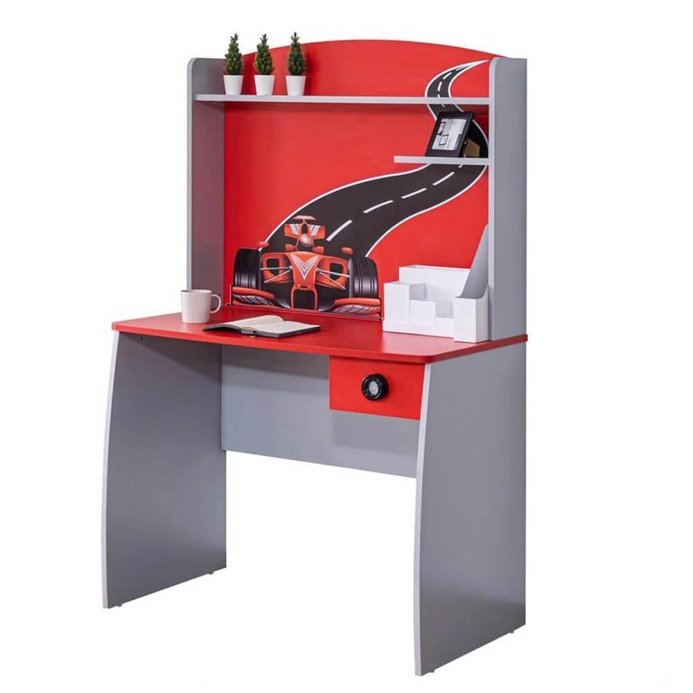 Grandprix Arabalı Çocuk Çalışma Masası Kırmızı | Kırmızı Çocuk Çalışma Masası