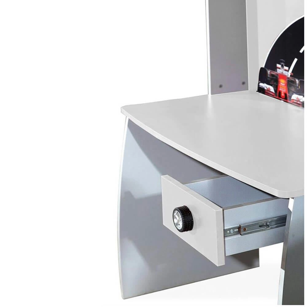 Grandprix Arabalı Çocuk Çalışma Masası Beyaz | Beyaz Renk Çocuk Çalışma Masası