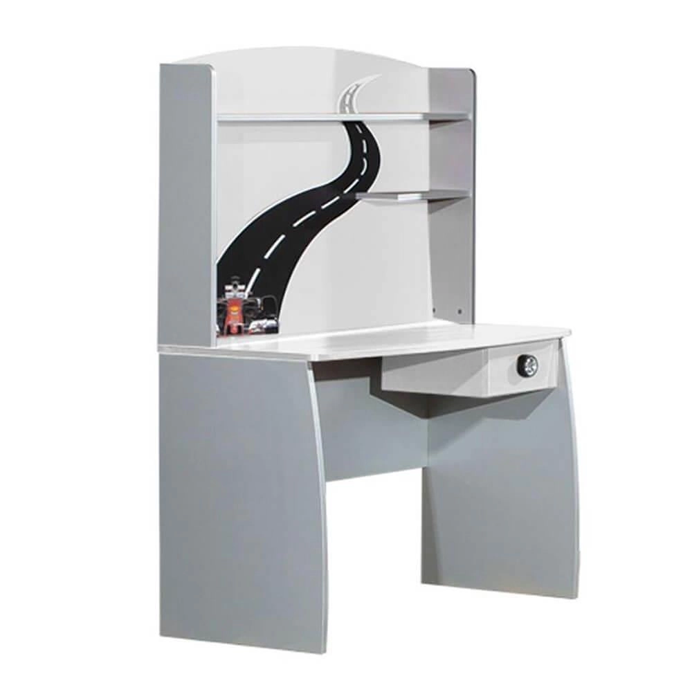 Grandprix Arabalı Çocuk Çalışma Masası Beyaz | Beyaz Renk Çocuk Çalışma Masası