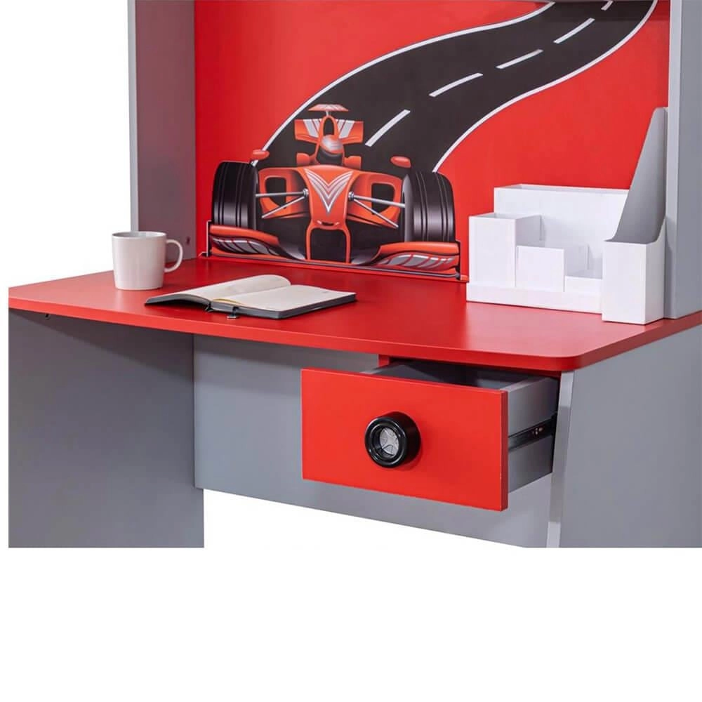 Grandprix Arabalı Çalışma Masası | Kırmızı Çocuk Çalışma Masası