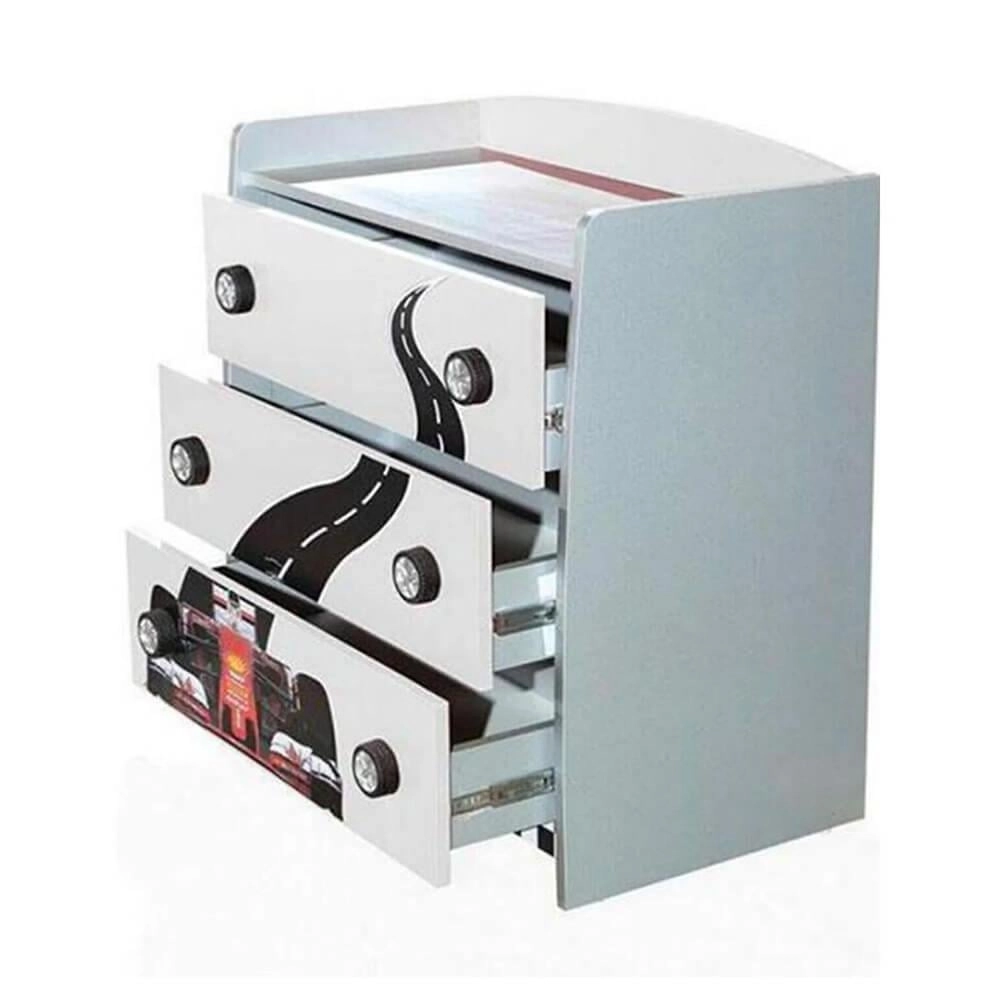 Grandprix Arabalı Çocuk Şifonyeri Beyaz | Beyaz Renk Çocuk Şifonyeri