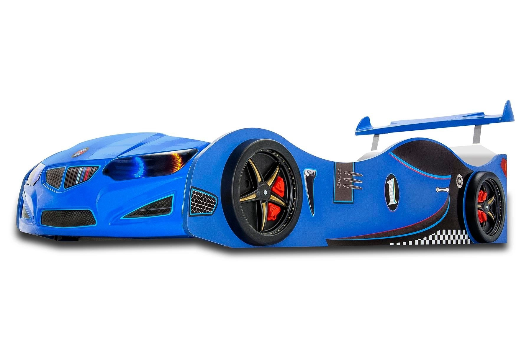 GT2 Mavi Arabalı Yatak | Ön Far Işıklı | Kumandasız