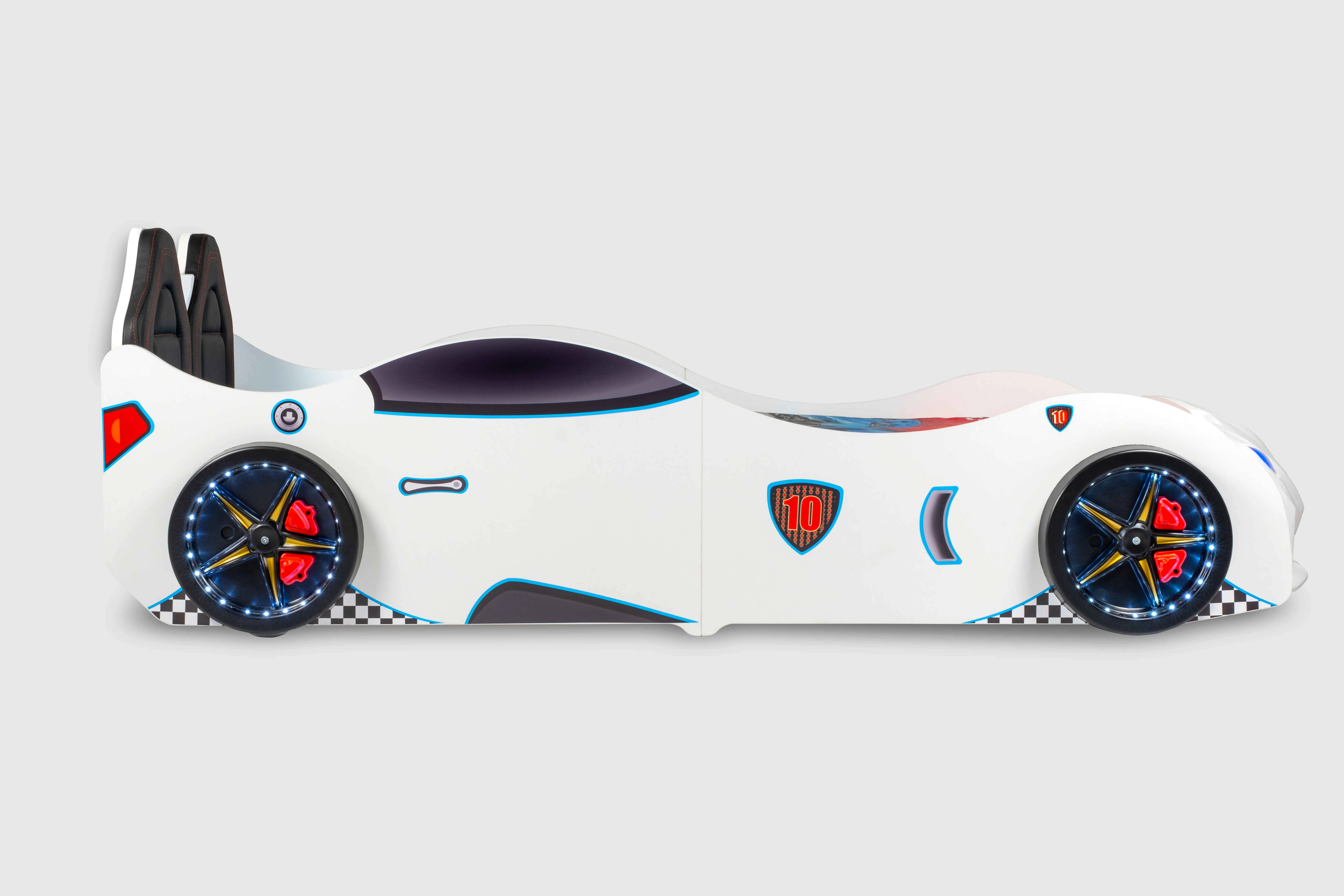 RS2 - LAMBO Arabalı Yatak  | Koltuklu | Beyaz