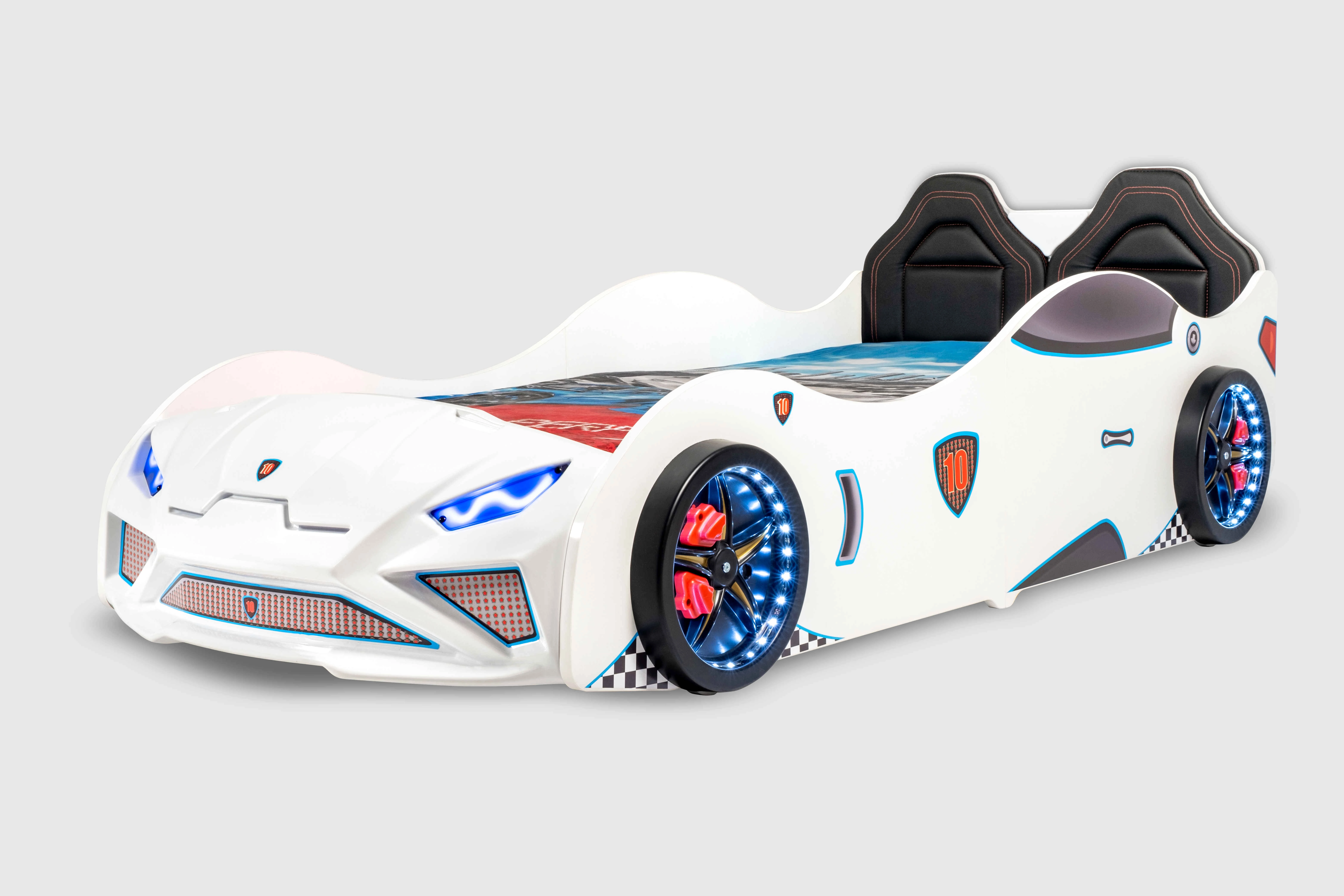 RS2 - LAMBO Arabalı Yatak  | Koltuklu | Beyaz