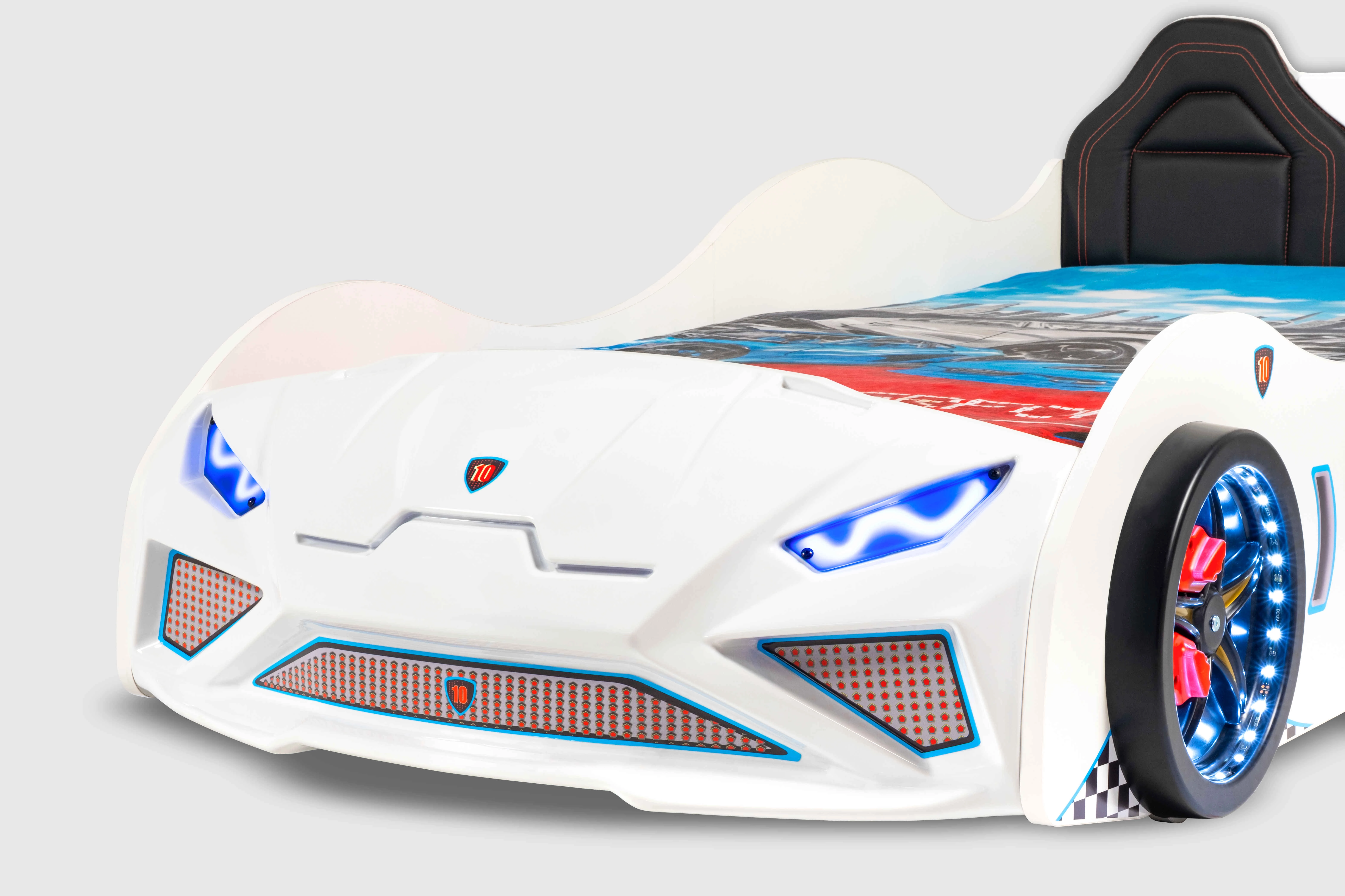 RS2 - LAMBO Arabalı Yatak  | Koltuklu | Beyaz