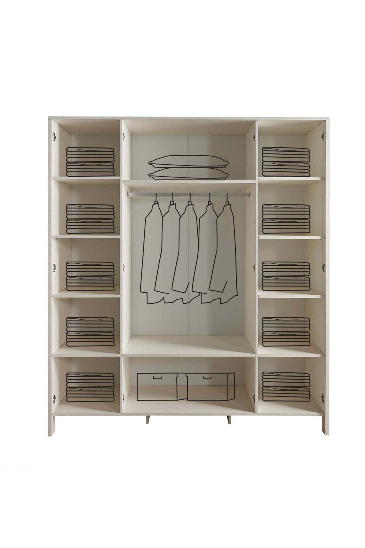 MELODİ - 4 Kapılı Dolap - Kız Çocuk Dolabı