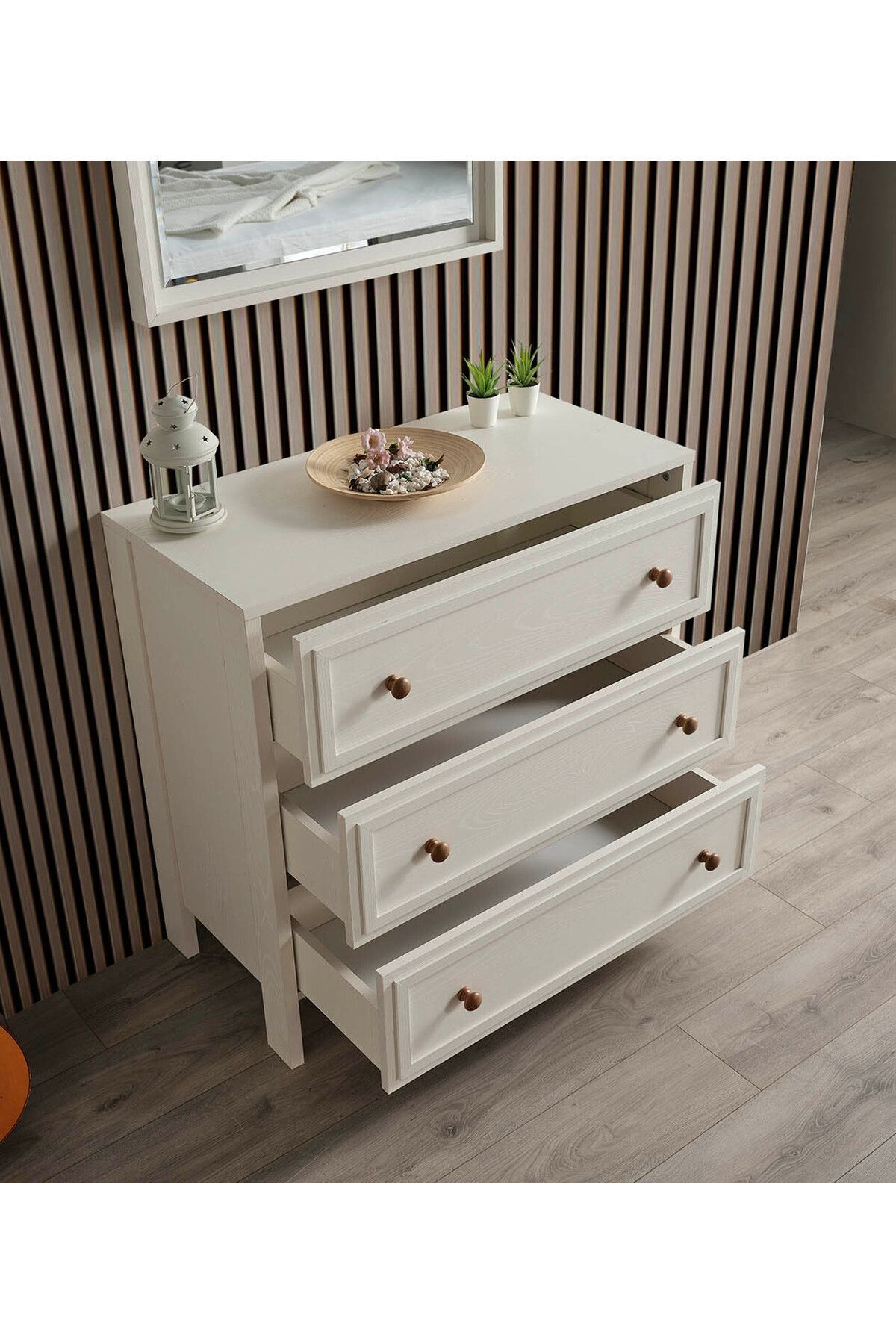 Aynalı Şifonyer - 4 Çekmeceli Kız Şifonyer