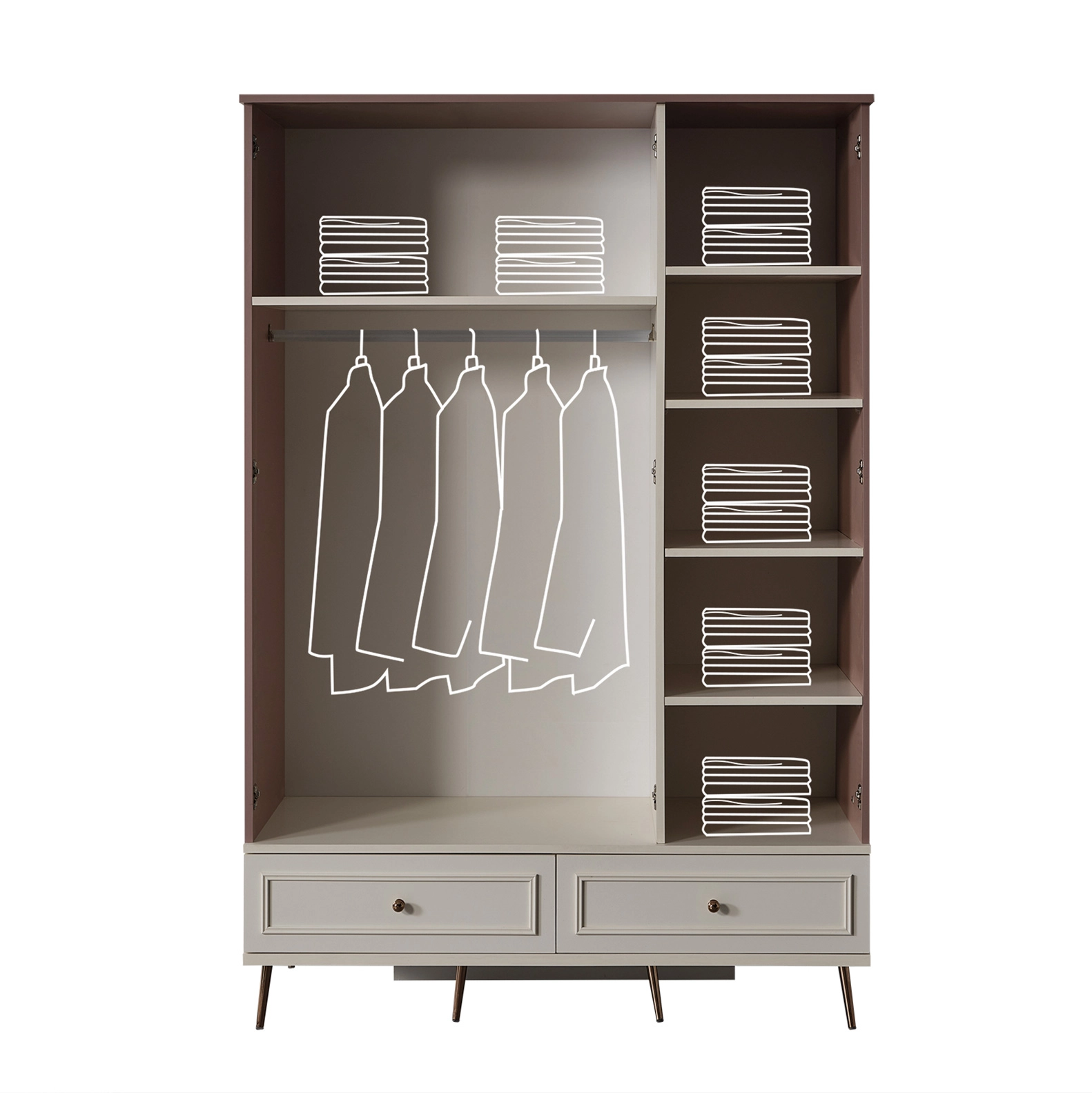 Studio 3 Kapılı Dolap – Geniş depolama alanı