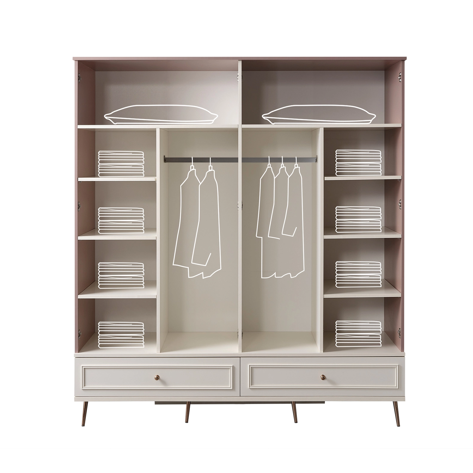 Studio 4 Kapılı Dolap – Geniş depolama alanı