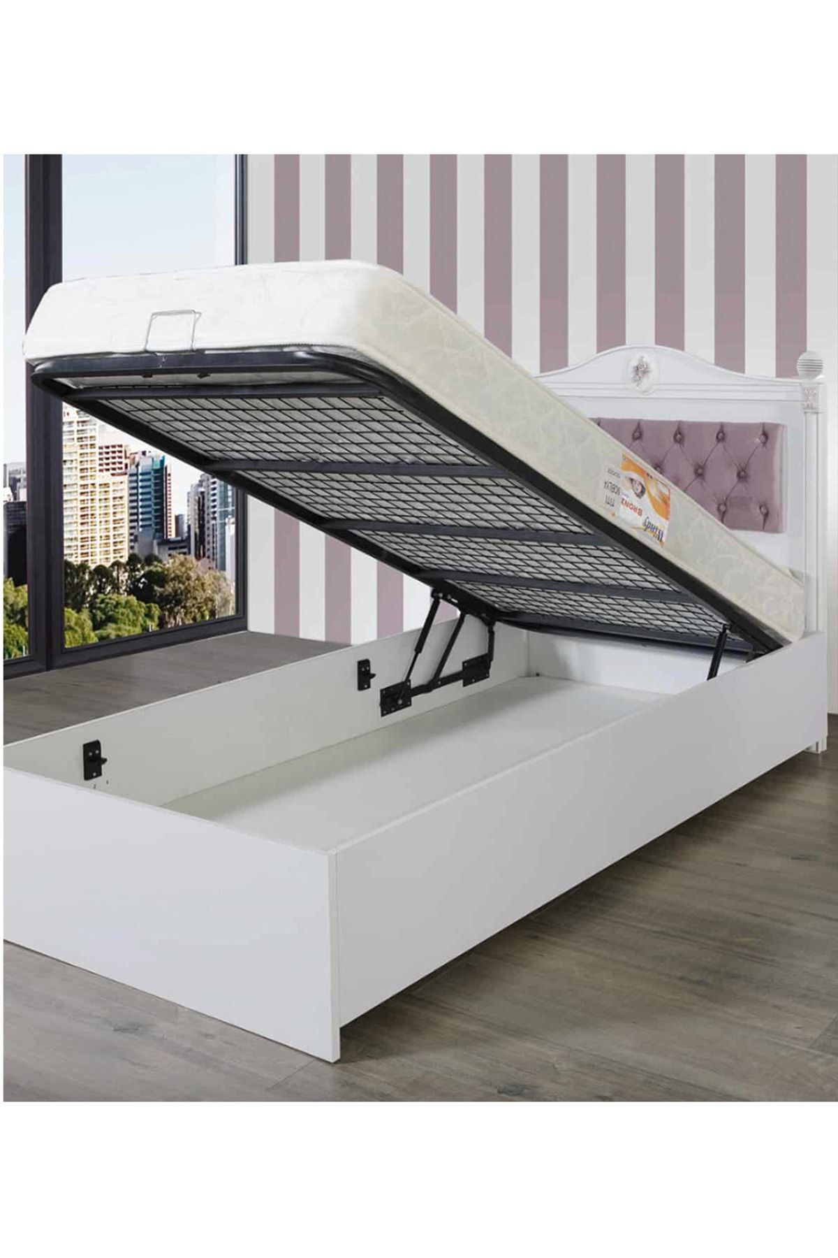 Rosalinda - Bazalı Karyola - Bazalı Kız Çocuk Karyolası 100 x 200 cm