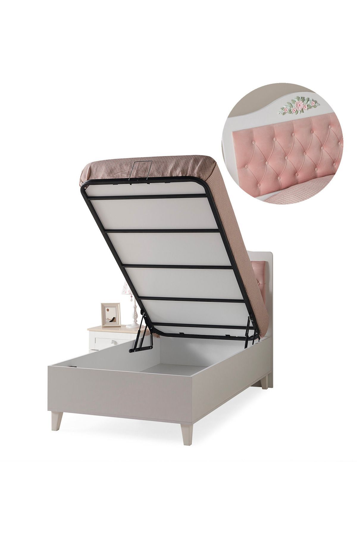 ROZA - STANDART AYAKLI BEYAZ BAZA 120*200