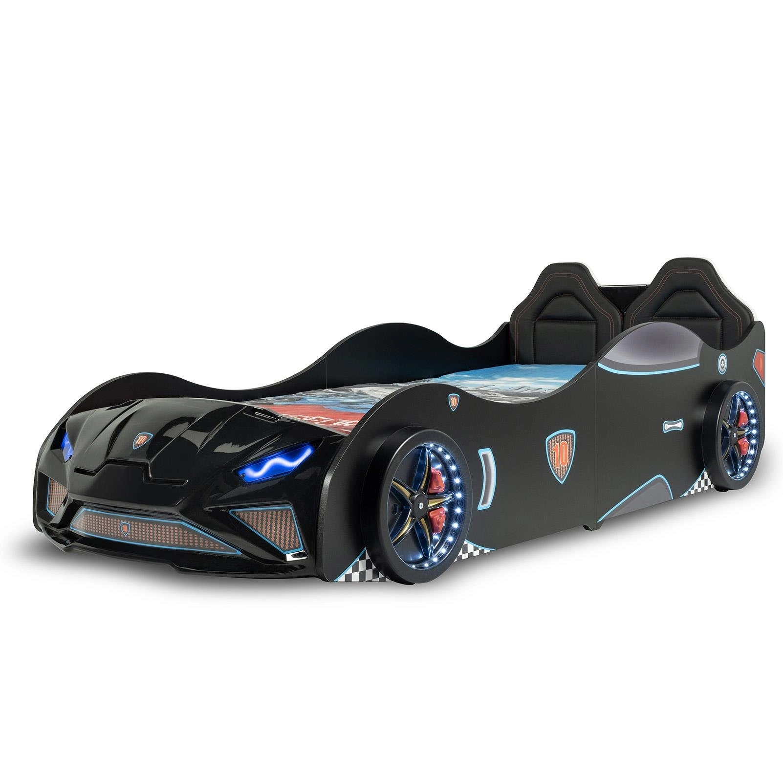 RS2 - LAMBO Arabalı Yatak  | Koltuklu | Siyah