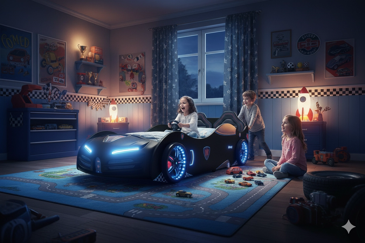 RS2 - BUGATTI Arabalı Yatak  | Koltuklu | Siyah