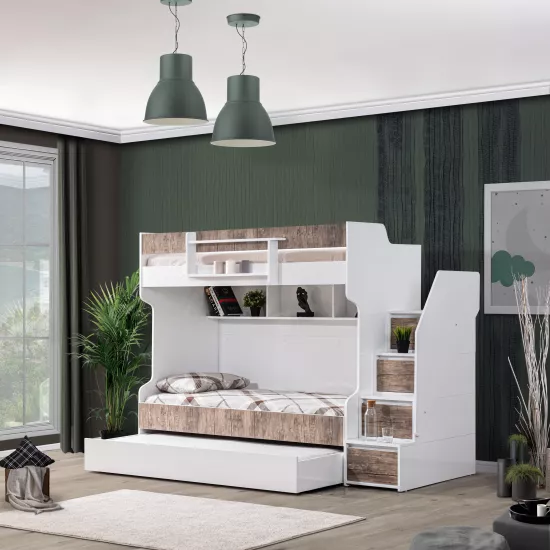 Berlin Ranza | Ceviz Çocuk Ranzası