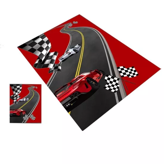 Arabalı Yatak Uyumlu Ferrarili Halı | Araba Desenli Çocuk Halısı