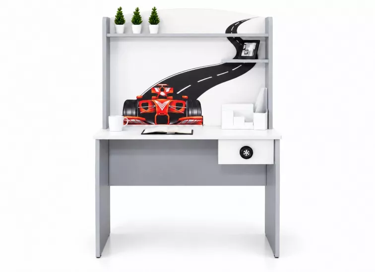 Grandprix Arabalı Çocuk Çalışma Masası Beyaz