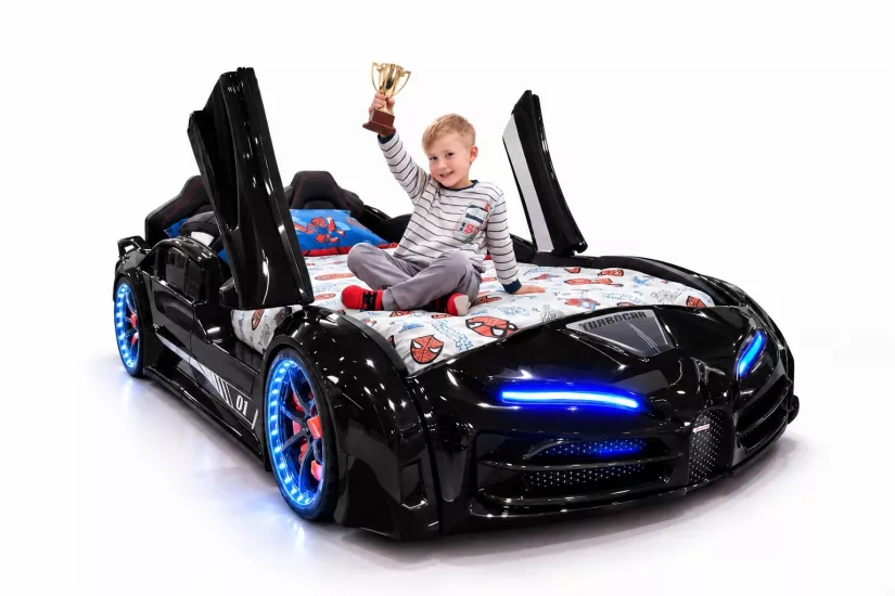 BUGATTI -  KAPILI  - SİYAH  ARABALI YATAK
