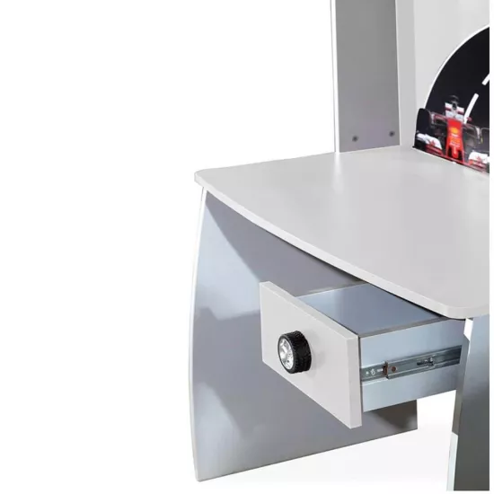 Grandprix Arabalı Çocuk Çalışma Masası Beyaz | Beyaz Renk Çocuk Çalışma Masası