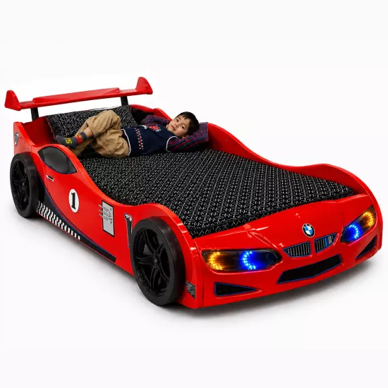 GT2 - Kırmızı Arabalı Yatak | Ön Far Işıklı | Kumandasız