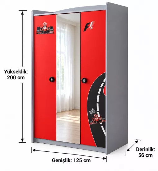 Arabalı Çocuk Odası Takımı | Kırmızı Arabalı Çocuk Odası 
