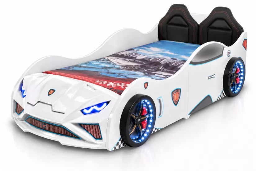 RS2 - LAMBO Arabalı Yatak  | Koltuklu | Beyaz