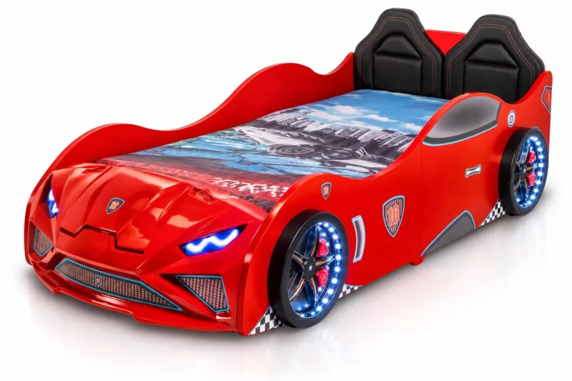 RS2 - Lambo Arabalı Yatak  | Koltuklu | Kırmızı