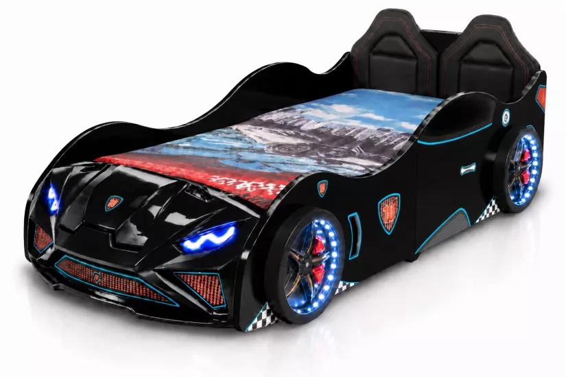 RS2 - LAMBO Arabalı Yatak  | Koltuklu | Siyah