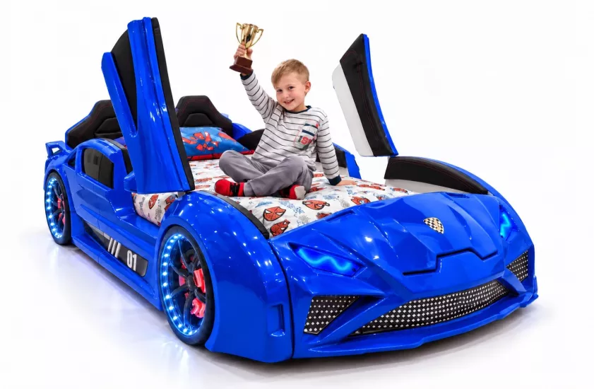 LAMBO - KOLTUKLU, KAPILARI AÇILIR - MAVİ ARABALI YATAK
