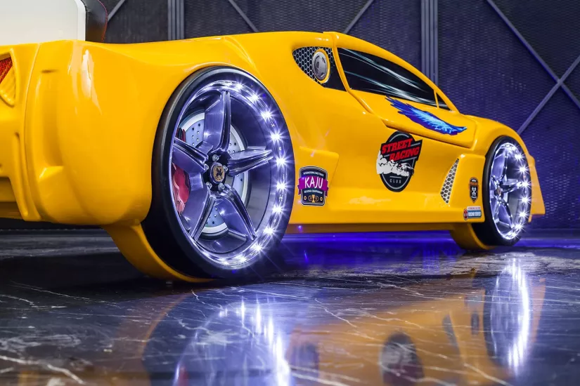 Moon Aero Full Arabalı Yatak Karyola | Sarı | 