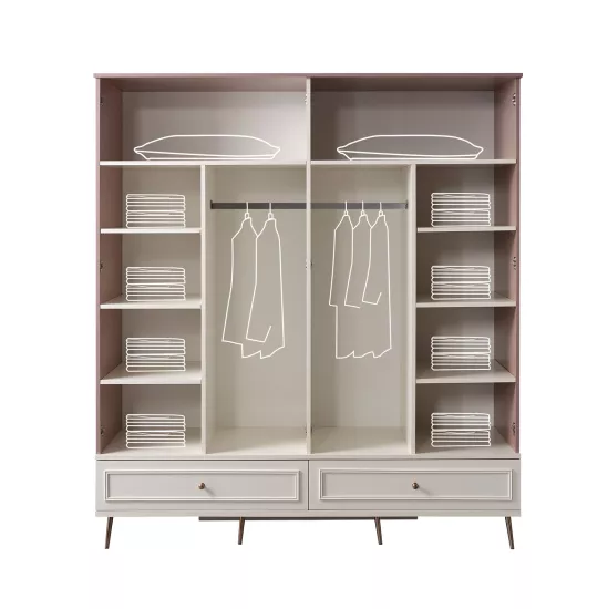 Studio 4 Kapılı Dolap – Geniş depolama alanı