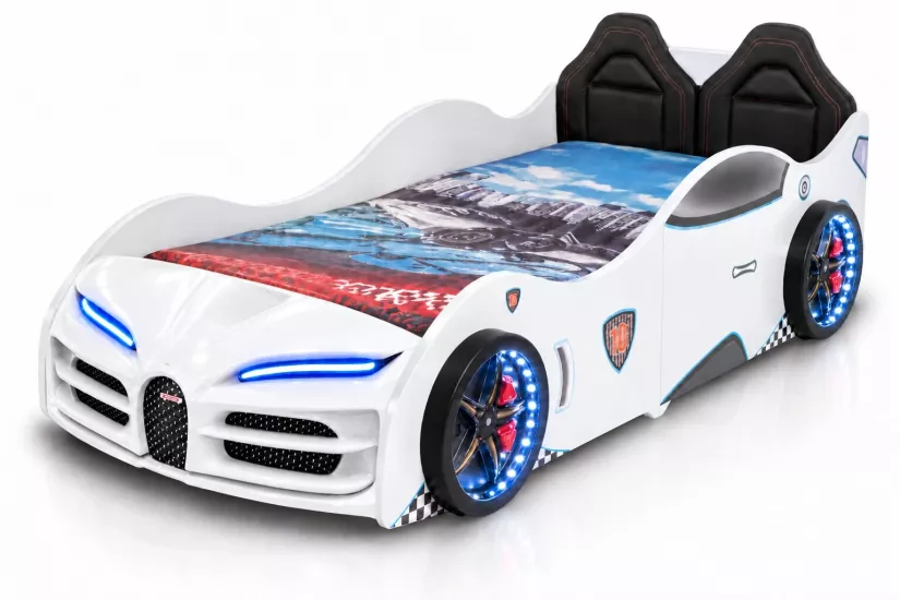 RS2 - BUGATTI Arabalı Yatak  | Koltuklu | Beyaz