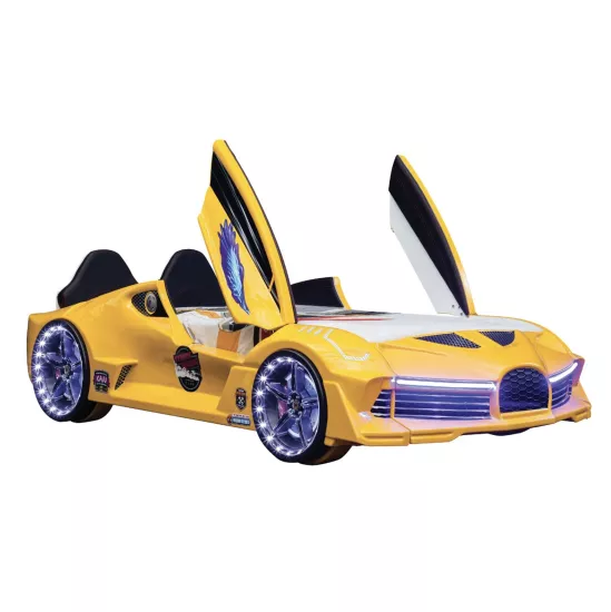 Moon Aero Full Arabalı Yatak Karyola | Sarı | 