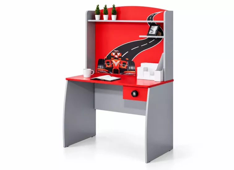 Grandprix Arabalı Çalışma Masası | Kırmızı Çocuk Çalışma Masası