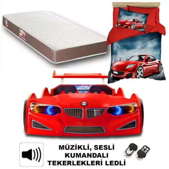 GT1 - Kırmızı Arabalı Yatak | Yataklı ve Nevresimli